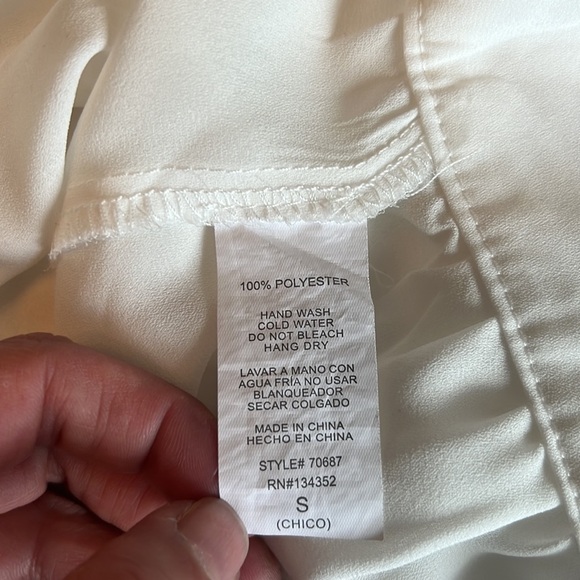 Ambiance White Open Back Tie Up Crop Long Sleeve Top Size S - Picture 10 of 13